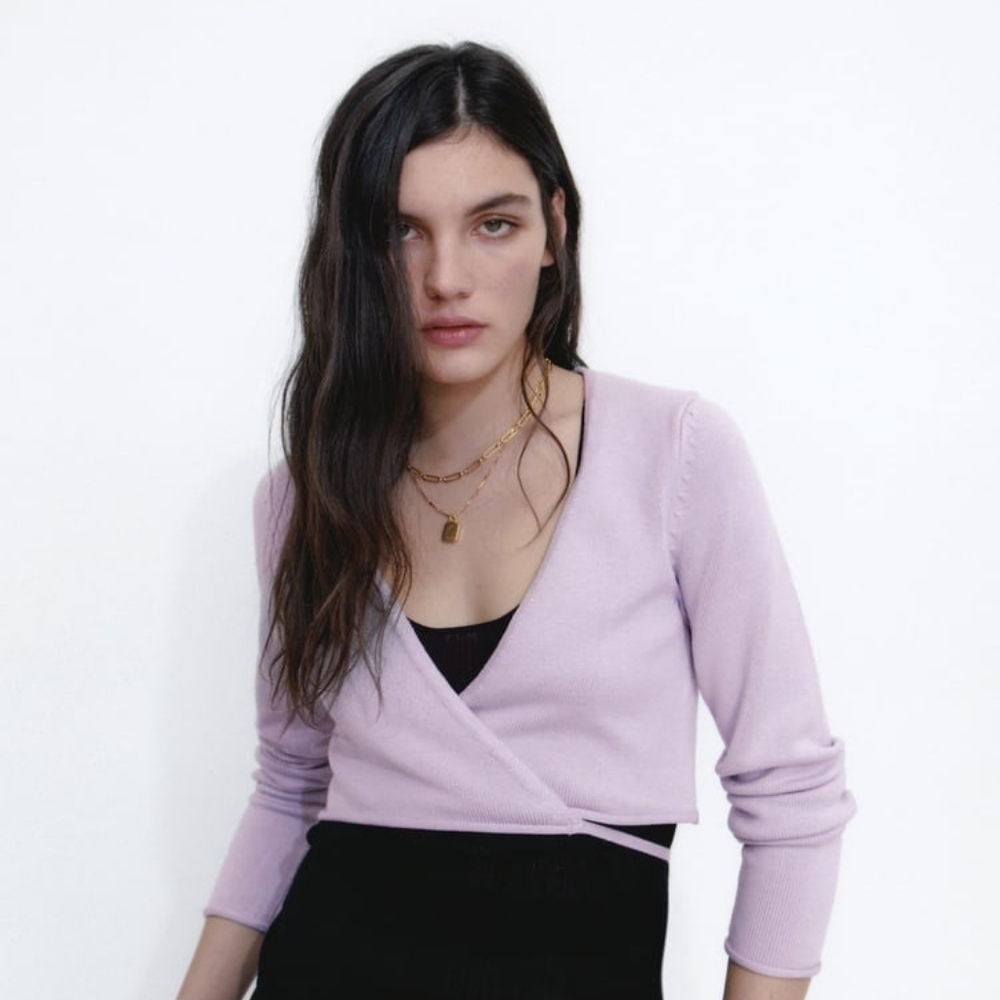 KNIT WRAP TOP | ZARA